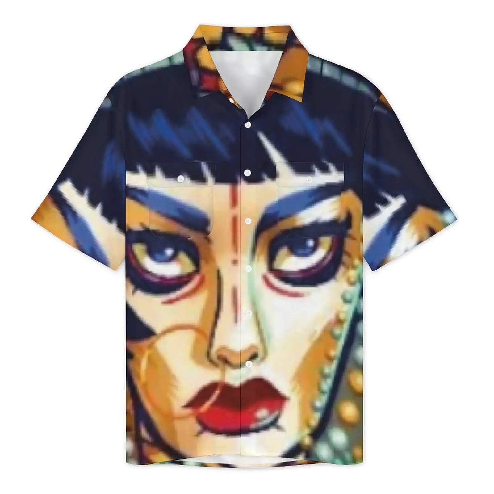 Hawaii Shirt Beach Jibaro Paint Blouses Love Death Robots Season Trendy Casual Shirts Men Short Sleeve Streetwear Plus Size Tops