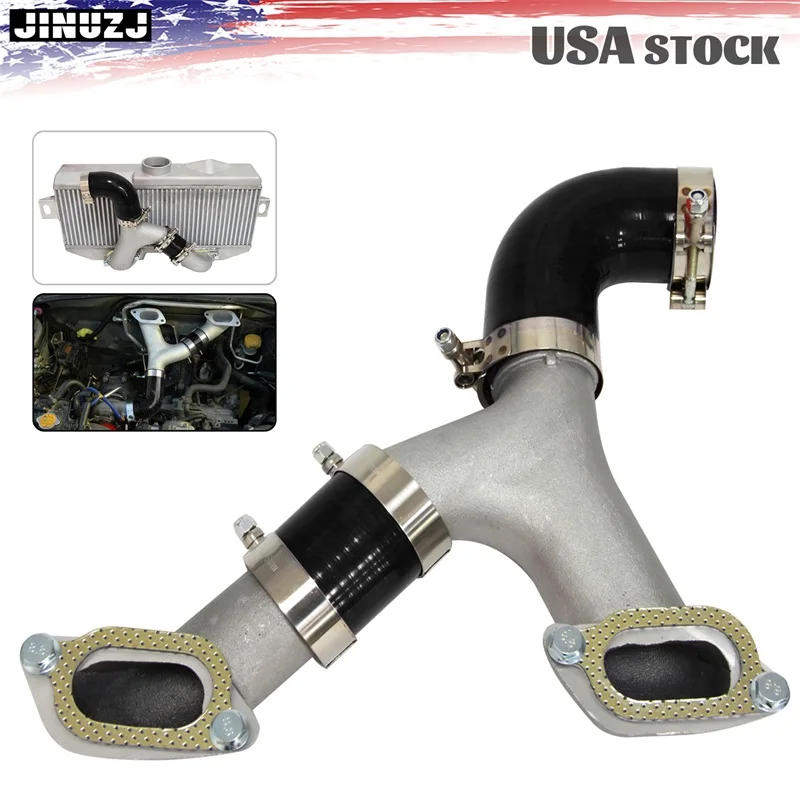 

Upgrade Intercooler Y-Pipe + Black Couplers Fits for 02-07 Subaru Impreza WRX/STI