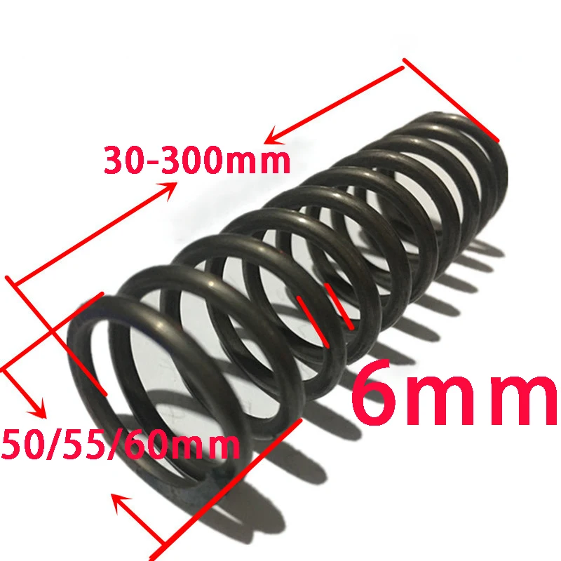 

Custom Heavy Duty Big Coil Shock Absorber Compression Spring Pressure Spring,6mm Wire Dia*mm Out Dia 50/55/60mm*30-300mm Length