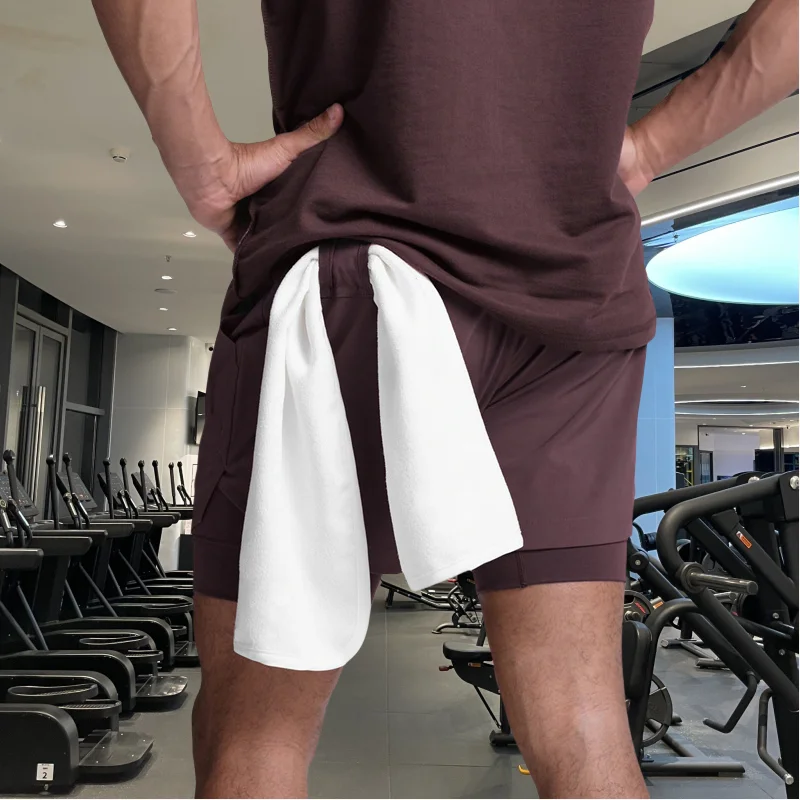 2025 NEW men's sports shorts 2 in 1 Running shorts men's double layer breathable fitness bodybuilding training Jogging Shorts