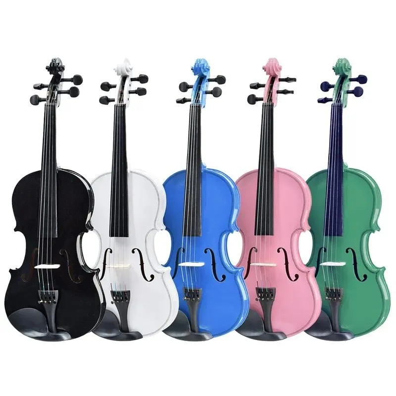 4/4 Full Size Solid Wood Violin for Beginners Adults Kids Practice Instrument with Bow Case Rosin