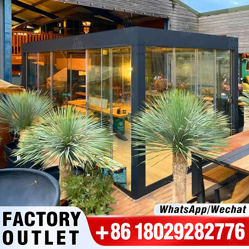 

Anlike Electric Aluminum Terrace Garden Louver Motorized Patio Gazebo Freestanding Outdoor Pergola Aluminium