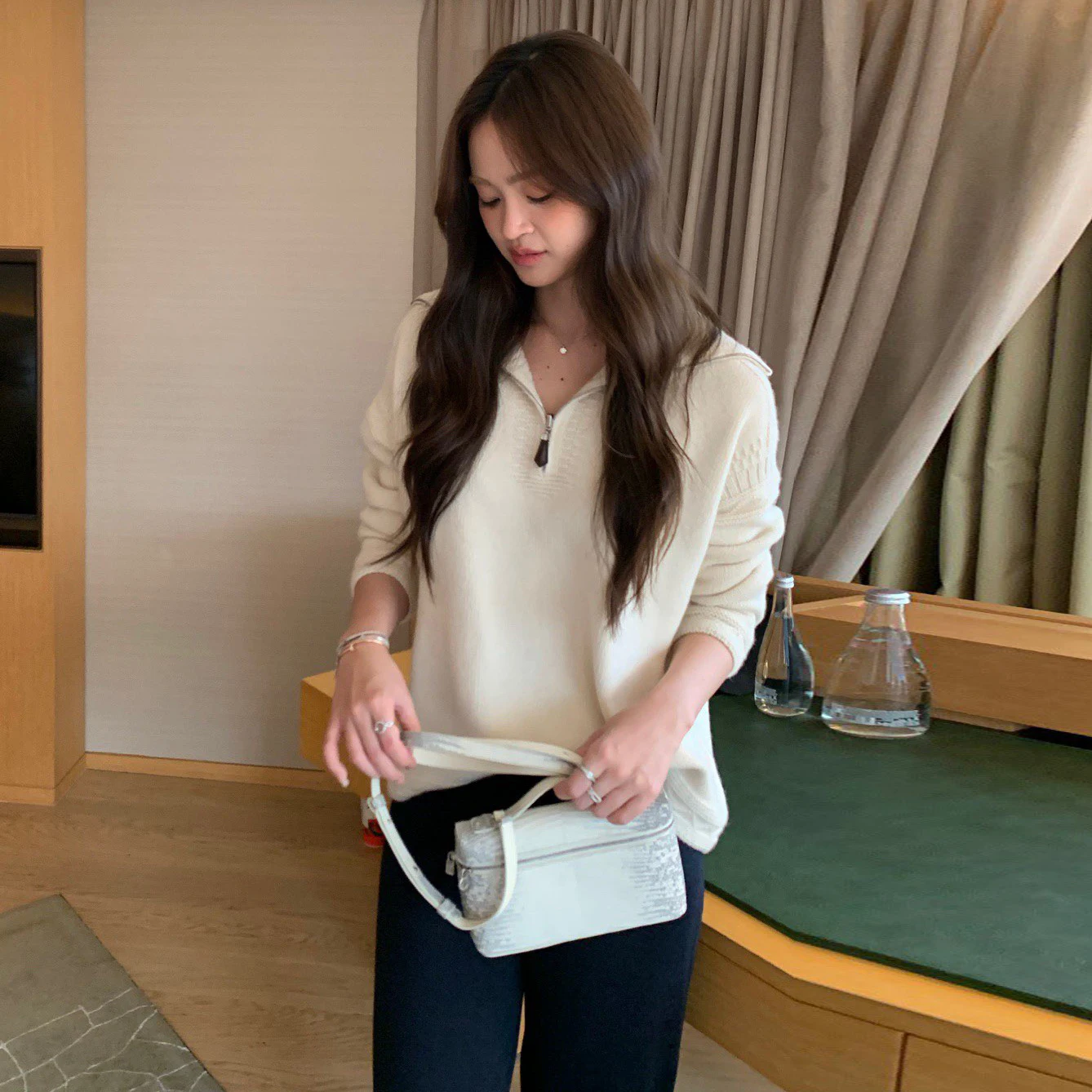 

Женский свитер Cisas серии «Осень-Зима» с воротником-стойкой на молнии, теплый, с эффектом утепления, длинный, шерстяной топ