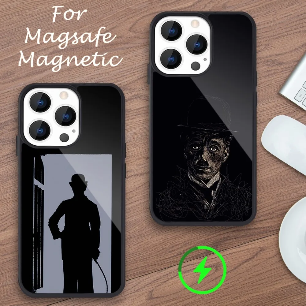 British comedian C-Charlie Chaplin Phone Case For iPhone 14 13 12 11 Pro Max 15 Plus Magsafe Magnetic Wireless Charging Cover