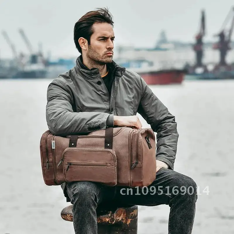 Mode Leinwand Vintage Reisetaschen Männer Seesack Reise Tote Große auf Weekender Taschen Tragen Kapazität Tasche Reise Gepäck Frauen