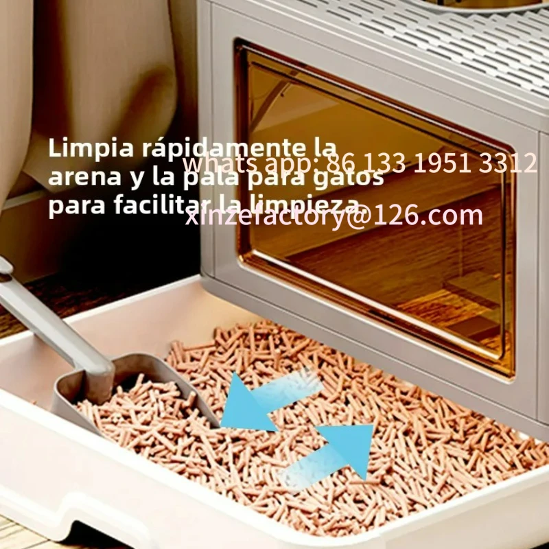 

Customizable Large Size Litter Box Full Enclosure Anti-Spla Der Super Large Top-In Toilet Sand Products