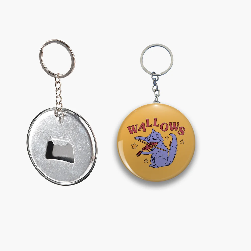 Фанти Фиолетовый Кот Красный Скрипка Скрипка Желтые Звезды Пользовательский Брелок Жесть Брелок Открывалка Для Бутылок 2 в 1 Аксессуар Для Домашнего Декора - Cu