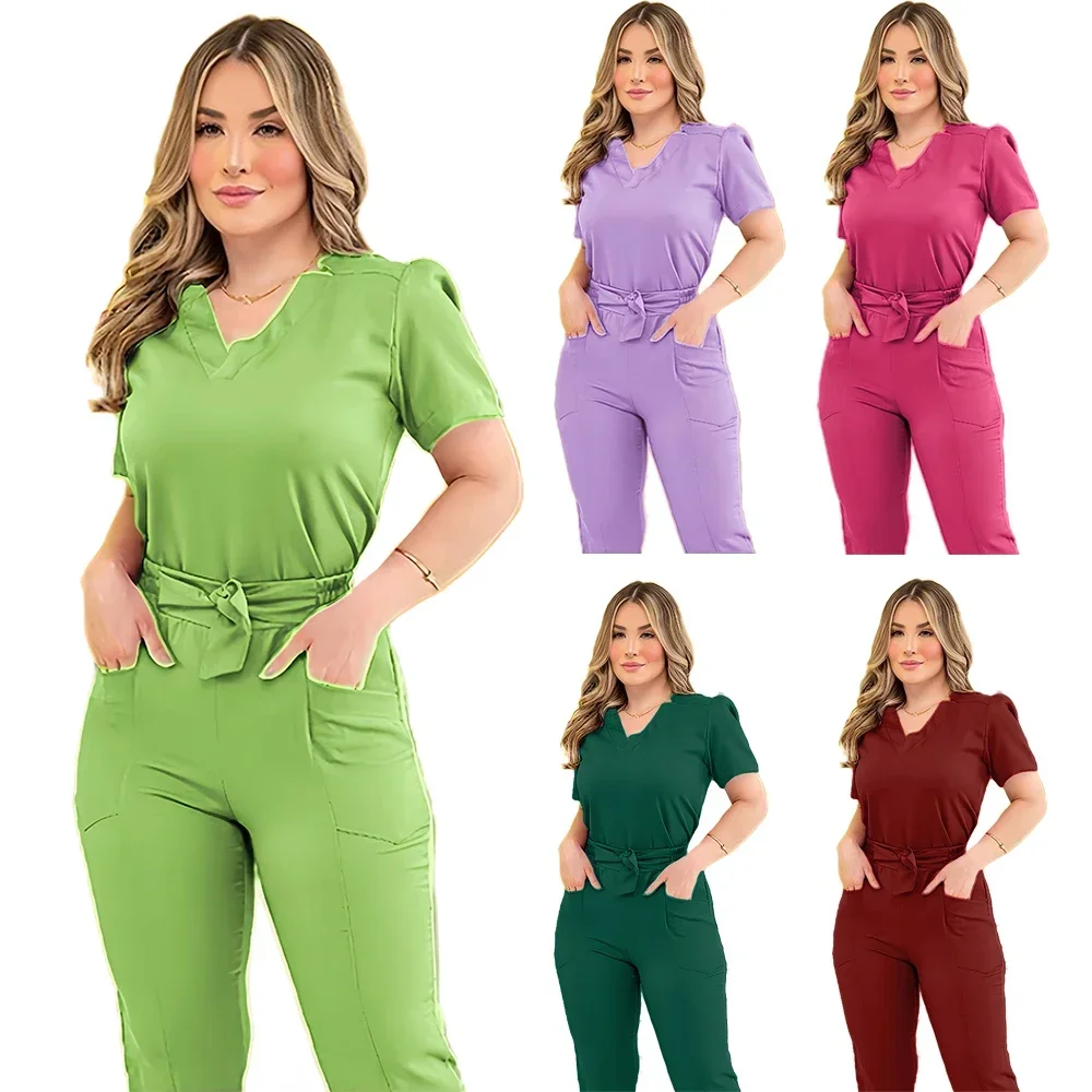 waist bundle Medical Scrubs Uniform Women Scrub Sets Nursing Accessories Hospital Surgery Gowns  Clinic Beauty Salon Workwear