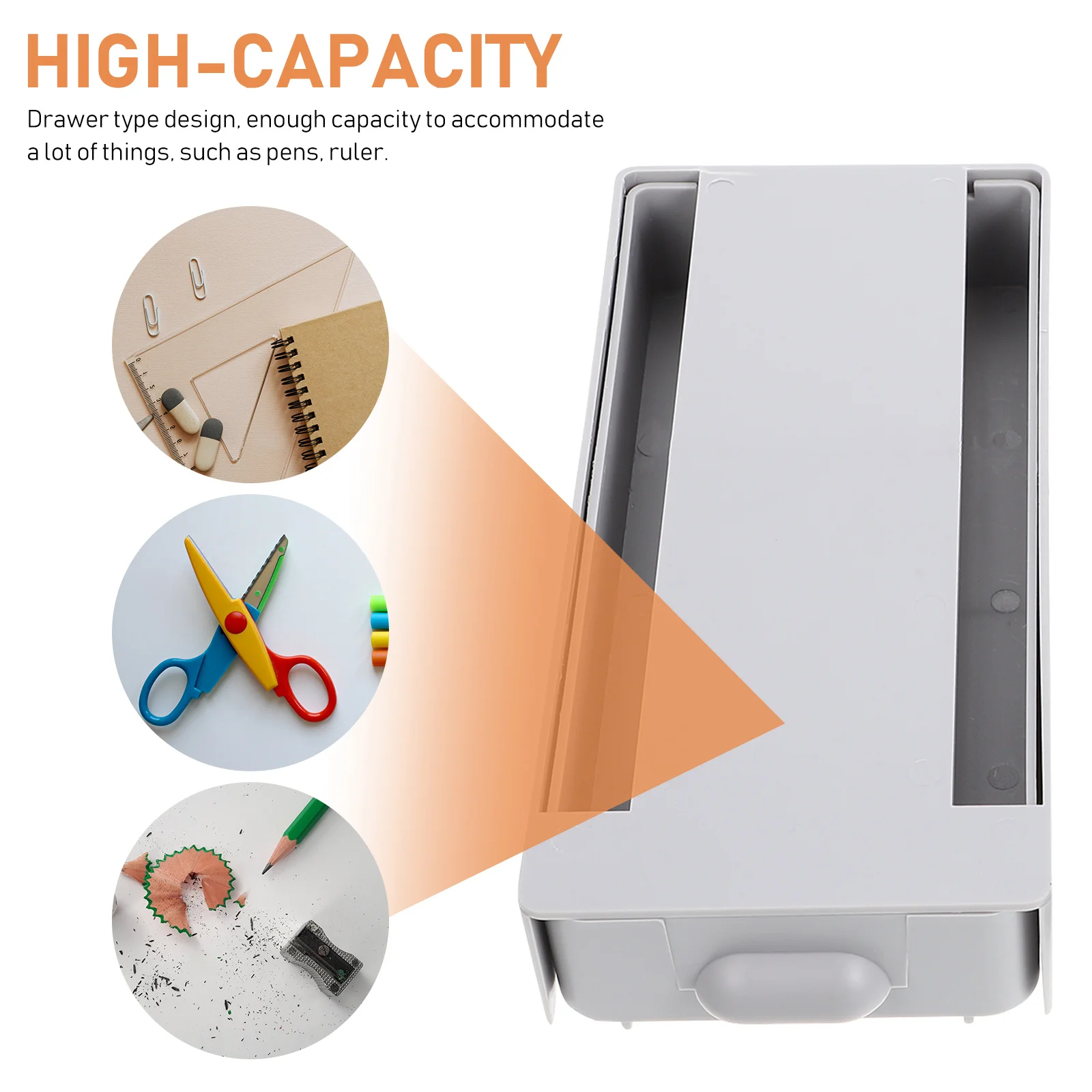 

2pcs Under Desk Drawer Box Premium Abs Punch-Free Table Bottom Organizer For Office Study Home Hidden Storage Solution Adhesive