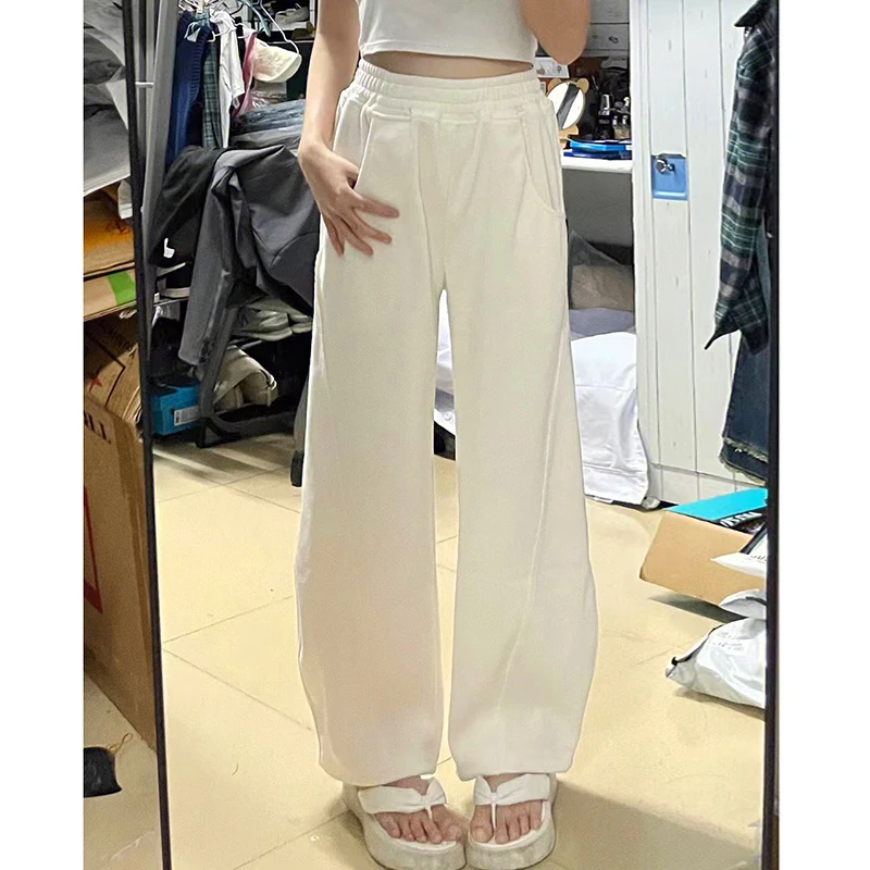 Pantalones de pana de estilo retro americano para mujer, con diseño de forro polar, corte amplio, holgados, de estilo casual, para uso urbano, de moda, largos, con cintura alta, de poliéster...