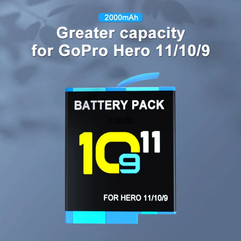 Batteries For GoPro Hero 12 11 10 Camera 3 Way Smart Charging Case Battery Charger Storage Box For Gopro 9 Black Accessories Kit