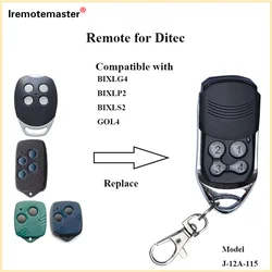 For Ditec BIXLS2 BIXLP2 GOL4 BIXLG4 garage remote control rolling code 433MHz