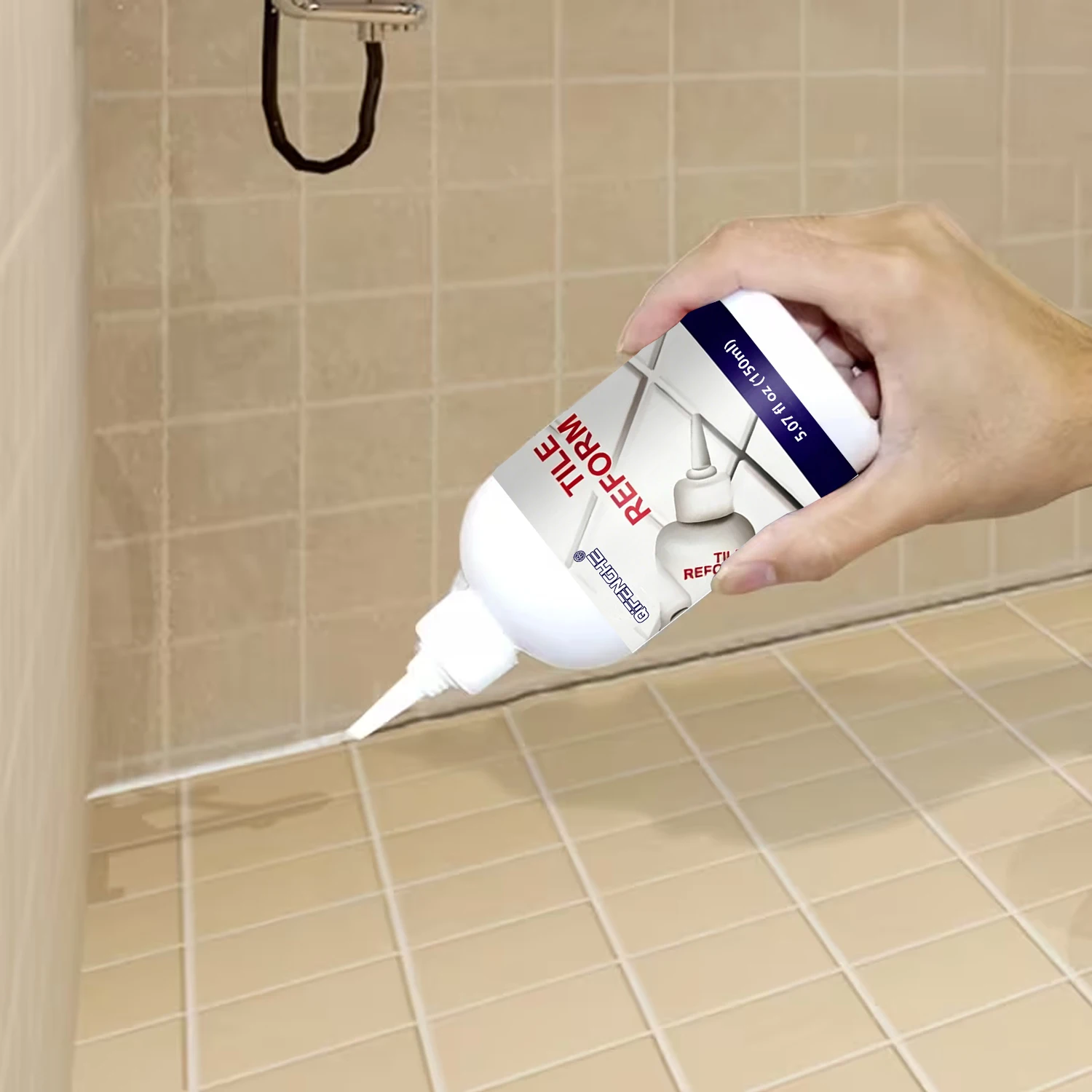 Tile Reform Grout Repair Pen, Waterproof Tile Gap Filler, Mildew Resistant Tile Seam Refinisher for Bathroom Kitchen Floor Wall image 6
