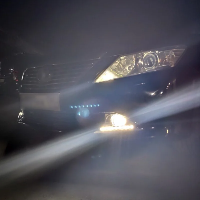 

Car LED DRL Daylights For Toyota Camry 2012 2013 2014 Yellow Turn Signal Daytime Running Headlamps Auto Driving Lamp Foglamps