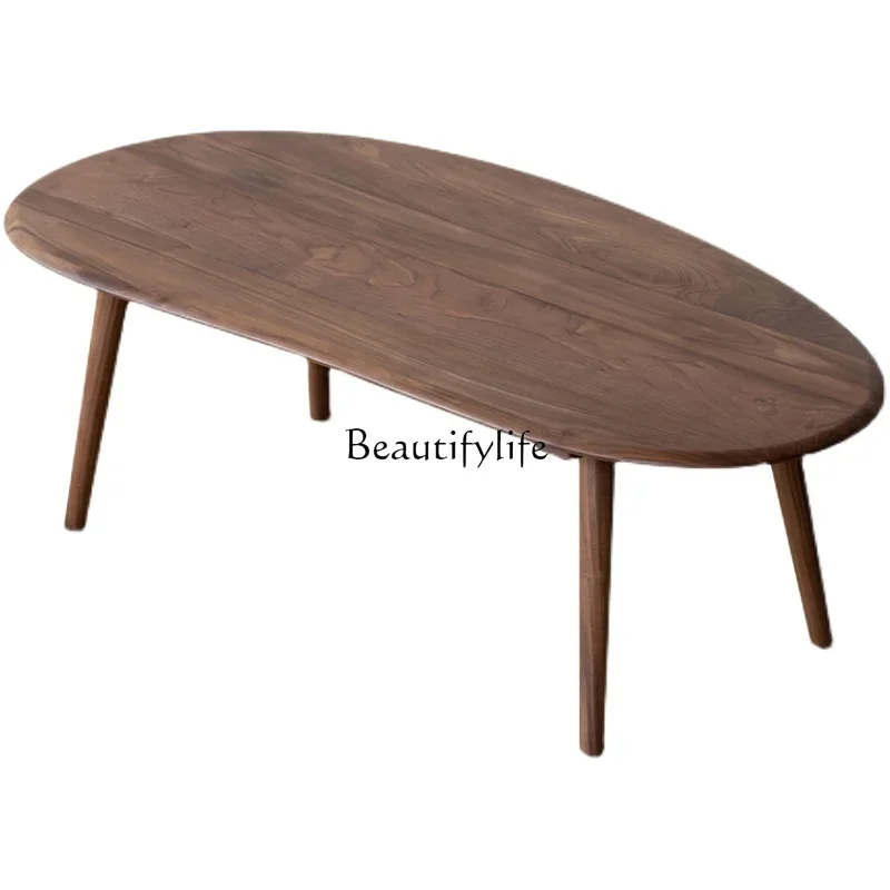 

ls 18Simple modern North American black walnut coffee table all solid wood Nordic Japanese style