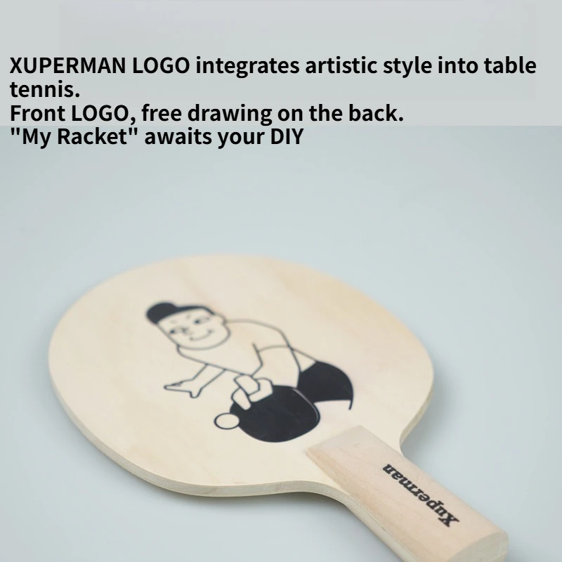 

Xuperman DIY Art Table Tennis Racket Blade Paulownia Wood One-Piece No Layering Pattern/LOGO Edition Lightweight As an ornament