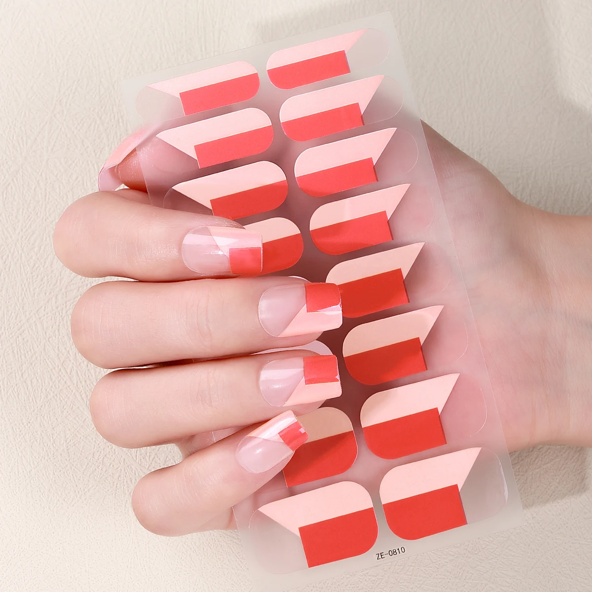 16 punte copertura completa strisce di smalto francese adesivi per unghie glitter sfumati autoadesivi decorazione manicure decalcomanie per nail art