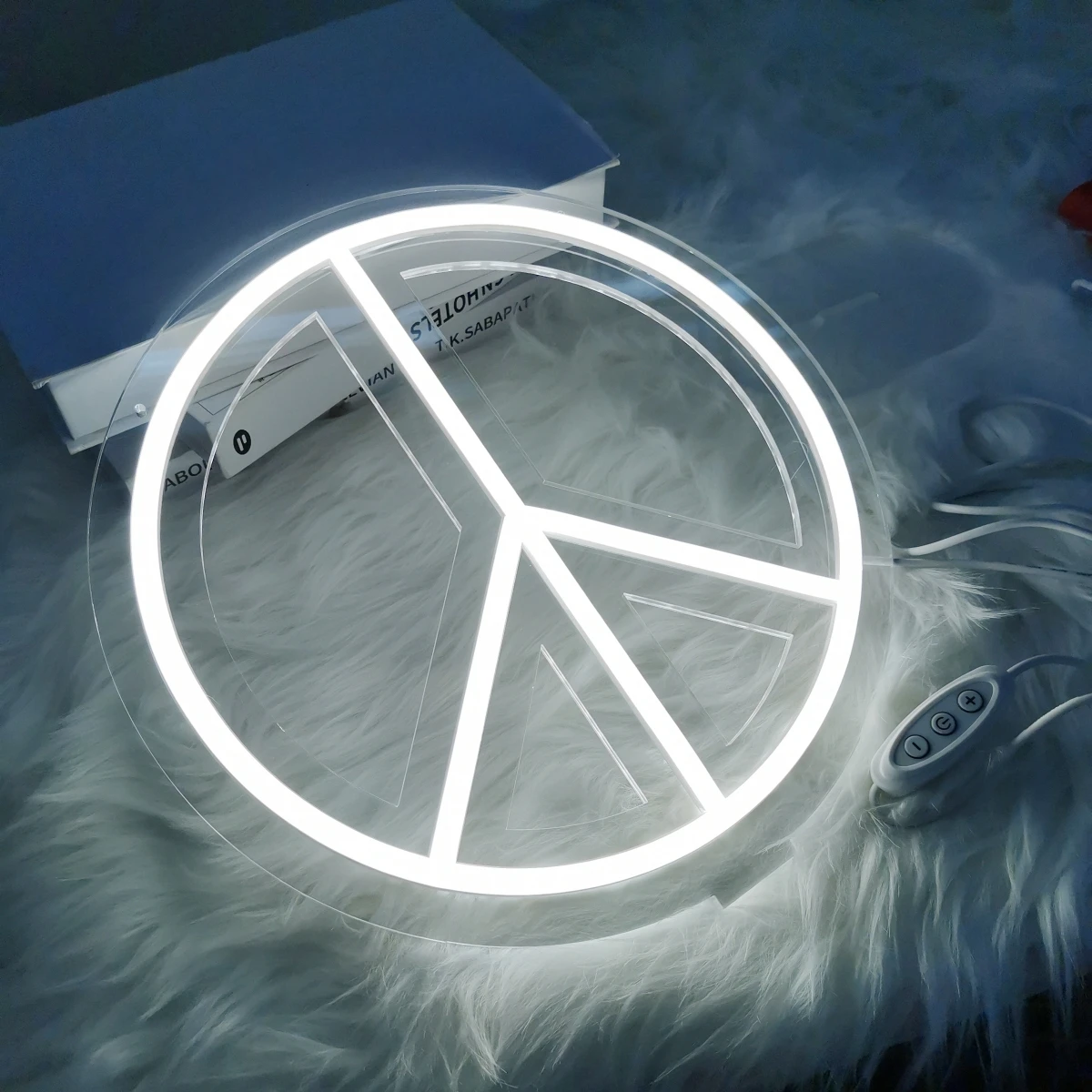 LED Light Sign 12 inch Peace Neon Sign Reflects People's Best Wishes Peace, USB Powered for Windows Office Home Décor