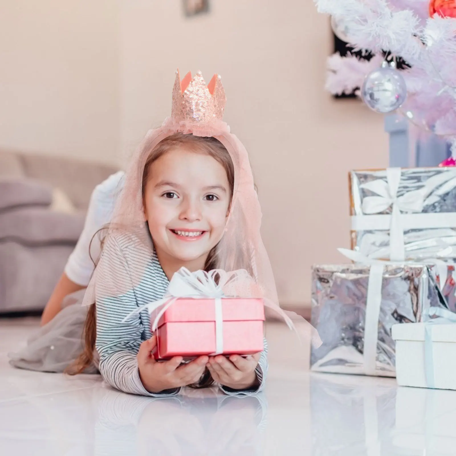 

1Pcs Children Crown Veils Quality Material Safe Comfortable Bright Colors Holiday Party Exquisite Workmanship Handmade Firm Gift