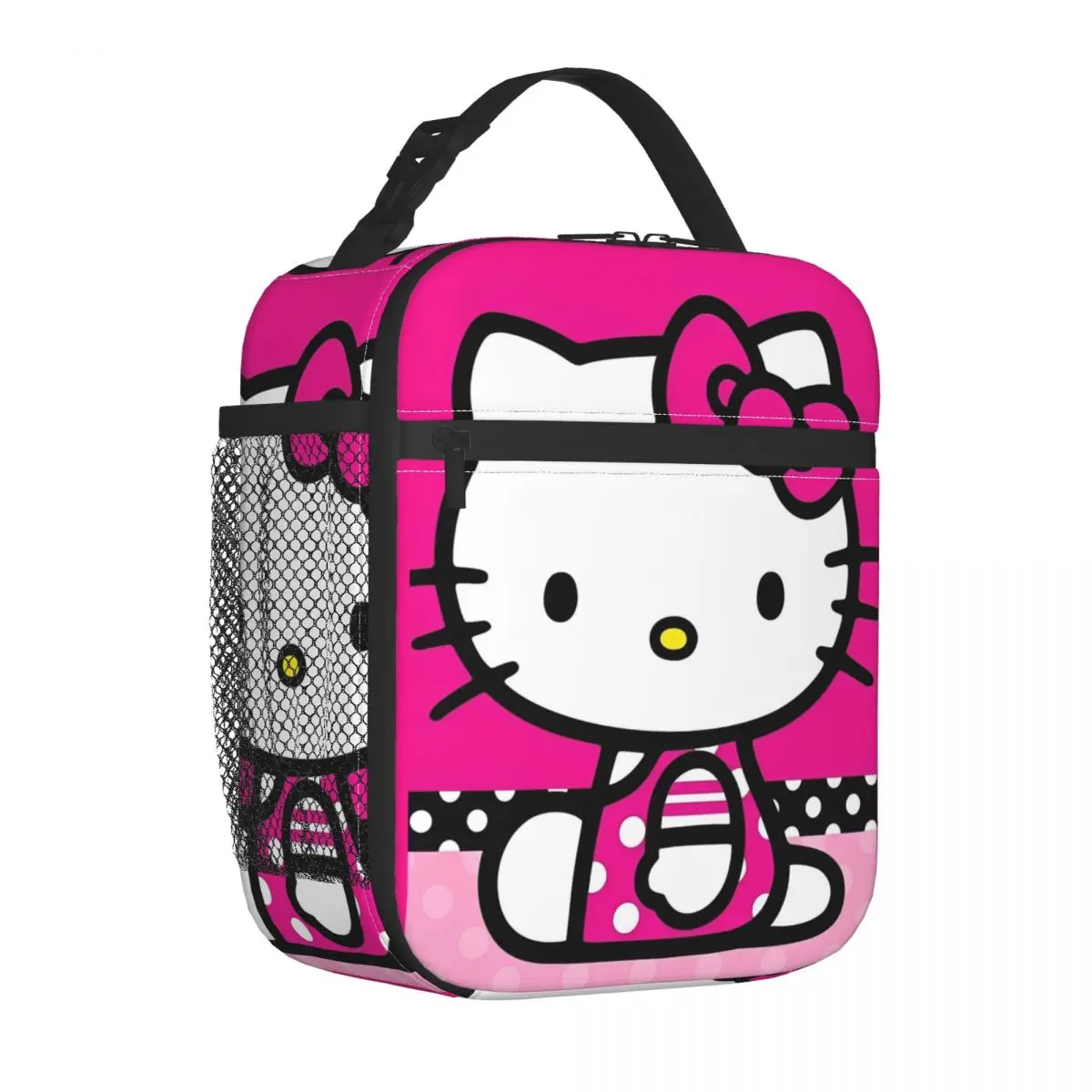 Bolsa de almuerzo con aislamiento de gato lindo de Hello Kitty, bolsa enfriadora Fiambrera portátil, bolsa de almacenamiento de alimentos, trabajo al aire libre