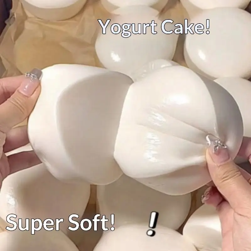 1Pcs Cute Milky White Squeeze Finger Toys Milk Cake Squeeze Taba Soft Toy Stress Relief Props Girl Birthday Gift