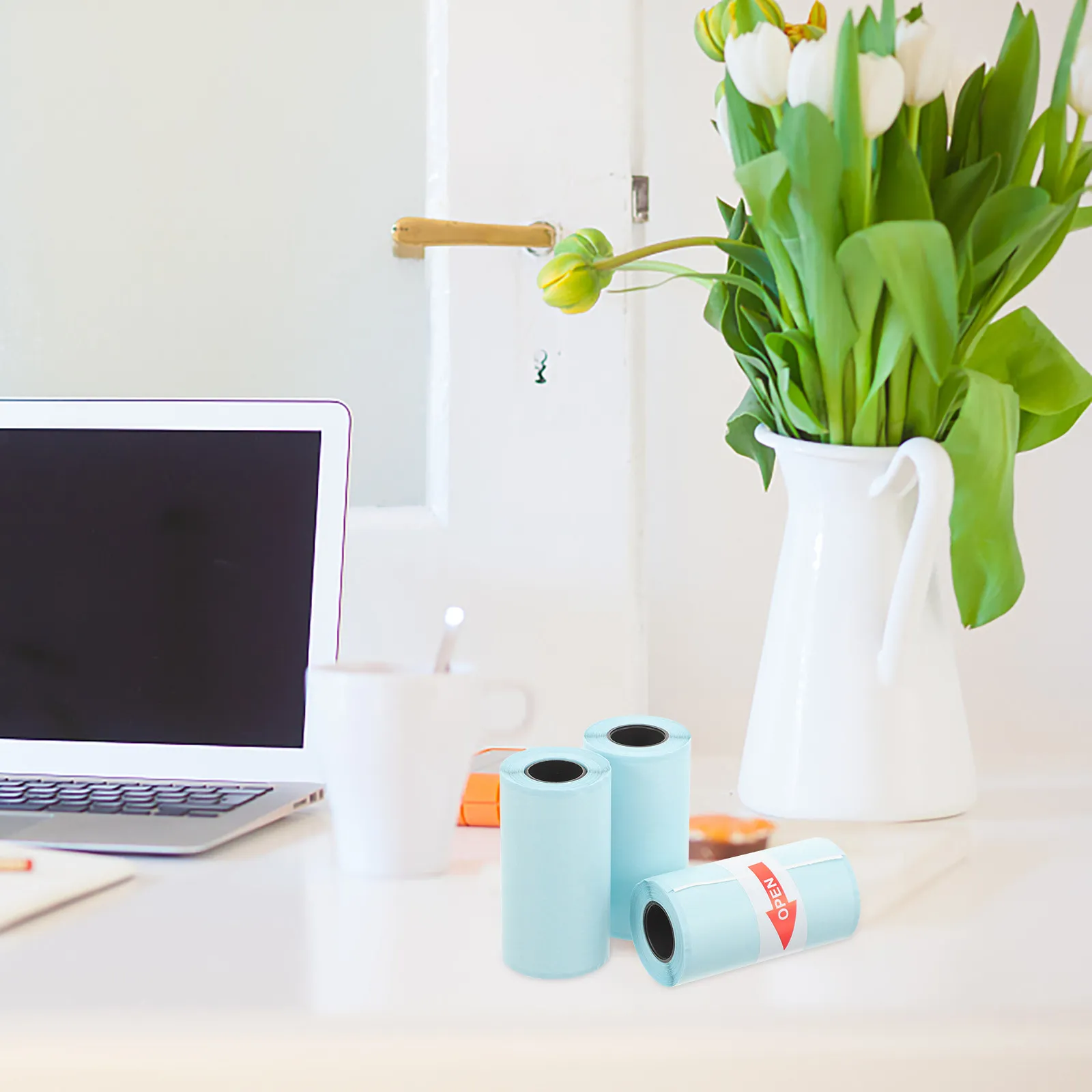 

3 Rolls Exquisite Thermal Printer Label Paper Sticky Reusable Stickers for Express Courier Price Tags Name Labels Sorting