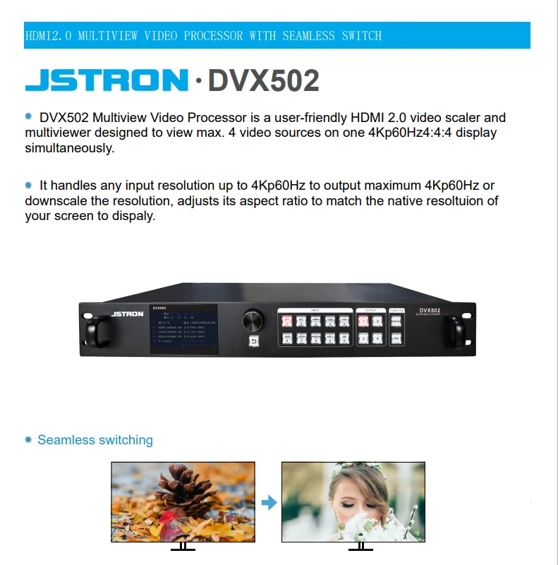 

JSTRON Speedleader DVX502 Seamless Switcher Processor for led display