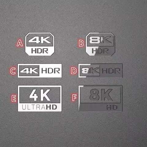 HD 4k8k 금속 스티커 로고HDR 스티커 10809 비디오 인증 플레이어 TV 모니터 PC 스티커