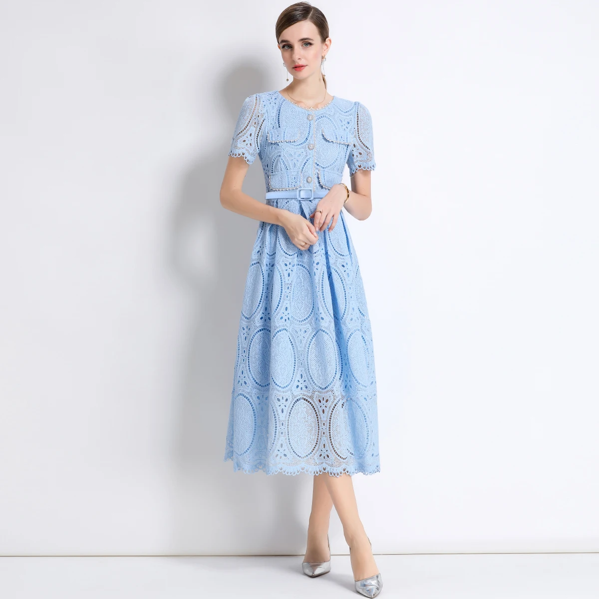 2023 sommer Luxus Perlen Stickerei Blume Spitze Lange Kleider frauen Sommer Prom Robe Abend Party Midi Vestidos Weibliche