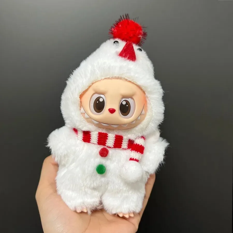 

Мини-плюшевая кукла, аксессуары для одежды для 17 см, сменный костюм Labubu, рождественский комплект одежды с изображением оленя (только одежда)