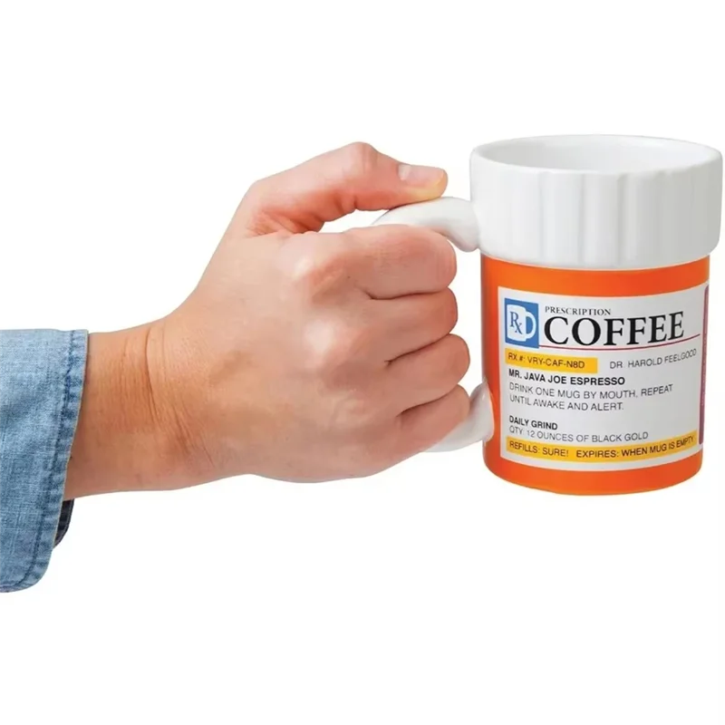 

-A14E Coffee Cup, Medicine Bottle Modeling Mug,Prescription Coffee Mug, Pill Bottle Cup,Unique Novelty Shape