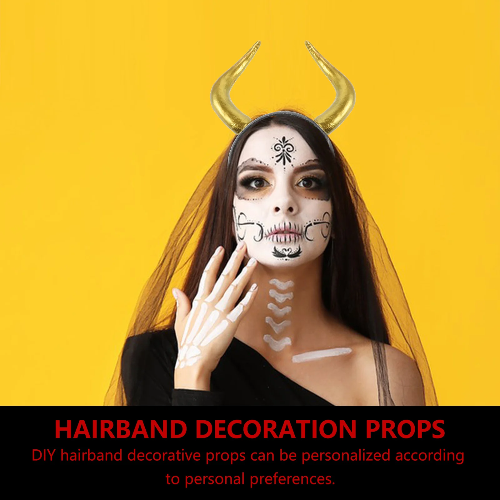 Simulation Ox Horns Headband Plastic Costume DIY Prop Bull Imitation Halloween Cosplay Artificial Hair Clasp