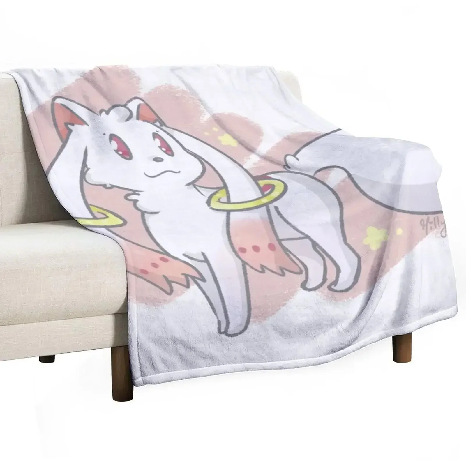 

Kyubey - Madoka Magica Throw Blanket Breathable Lightweight Blanket for Adults Kids