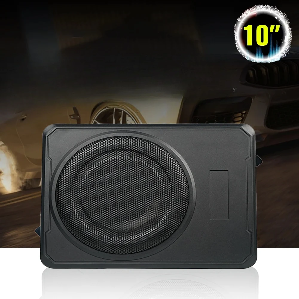 10 Inch Universal Car Subwoofer DC 12V Active Stereo Peak Power 600W High Power Pure Bass Slim Speakers Car Audio Modification