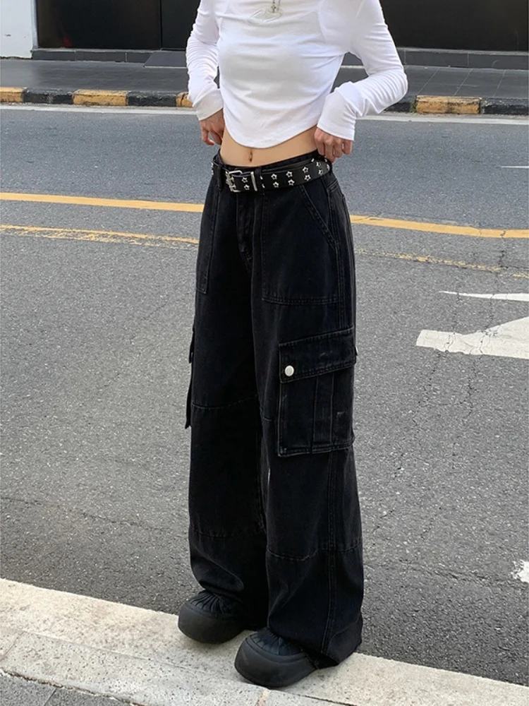 

Men's Summer Thin Loose Wide Leg Jeans Casual Drape Straight Leg Trousers Workwear Lightweight Comfortable Straight Fit Jeans