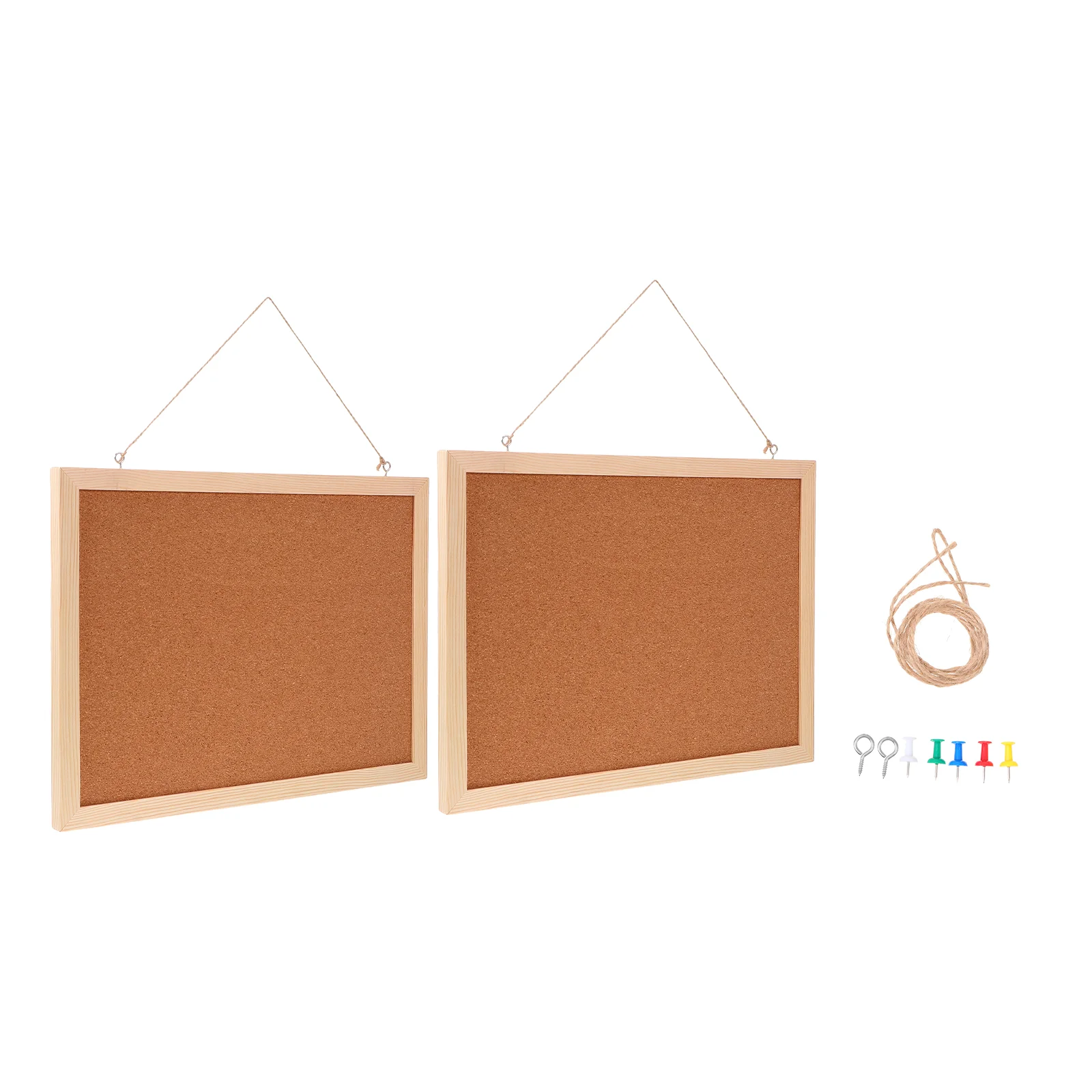 

2 Pcs Cork Board Corkboard Bulletin Notice Framed With Box Home Message Pin Display