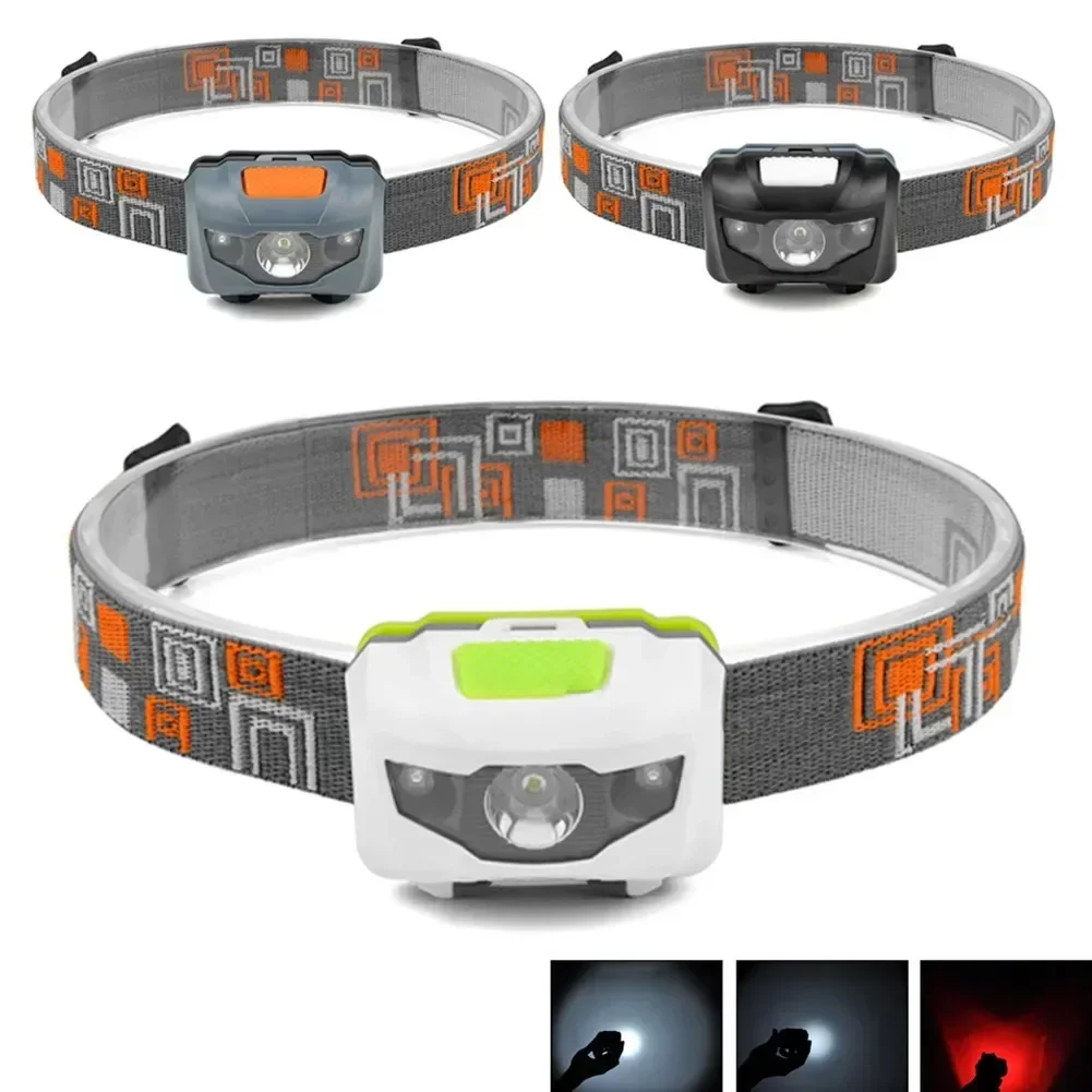 1 Pc Waterproof 3LED Headlamp Super Bright 4 Modes Fishing Ing Headlight Headtorch Without Batteries Portable Flashlight