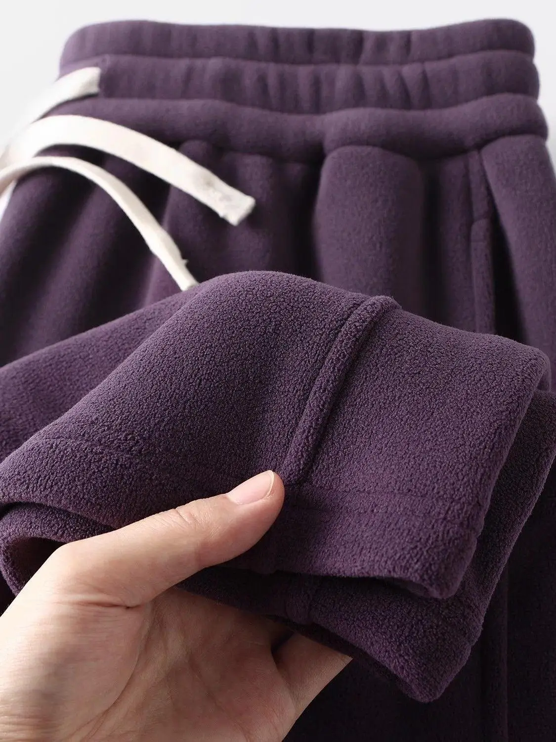 

Double-Sided Fce Straight Leg Sweatpants Thi Warm Casual Long Pants Men's Winter Women's Purple American Sle Leisure P...