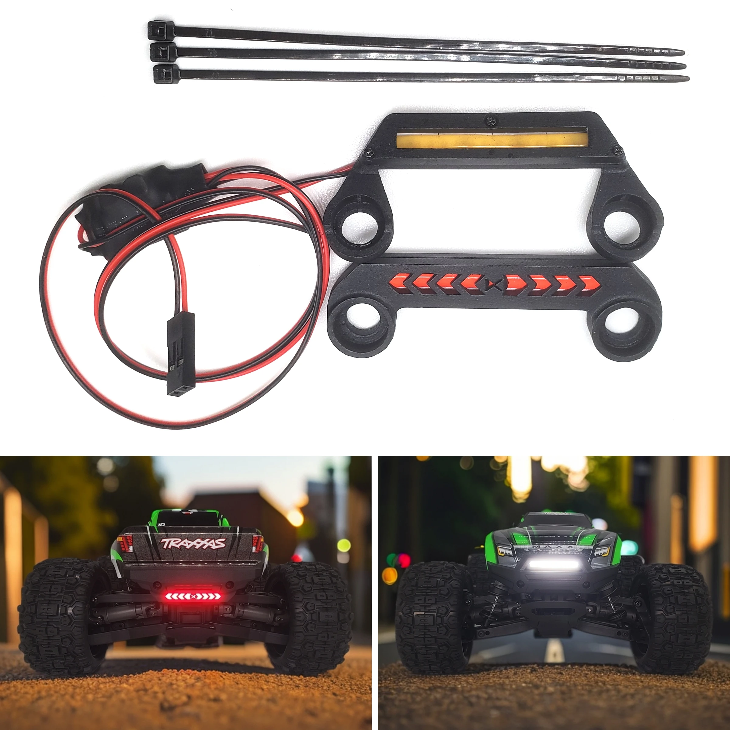 

Led Front and Rear Lighting System, Led Light Strip Kit, Remote Control Electric Model Car Accessories, Suitable for Traxxas 1/16 Mini Maxx Mini X Big Truck Rc Remote Control Car 2S Four-Wheel Drive Brushless Off-Road 107154 -1