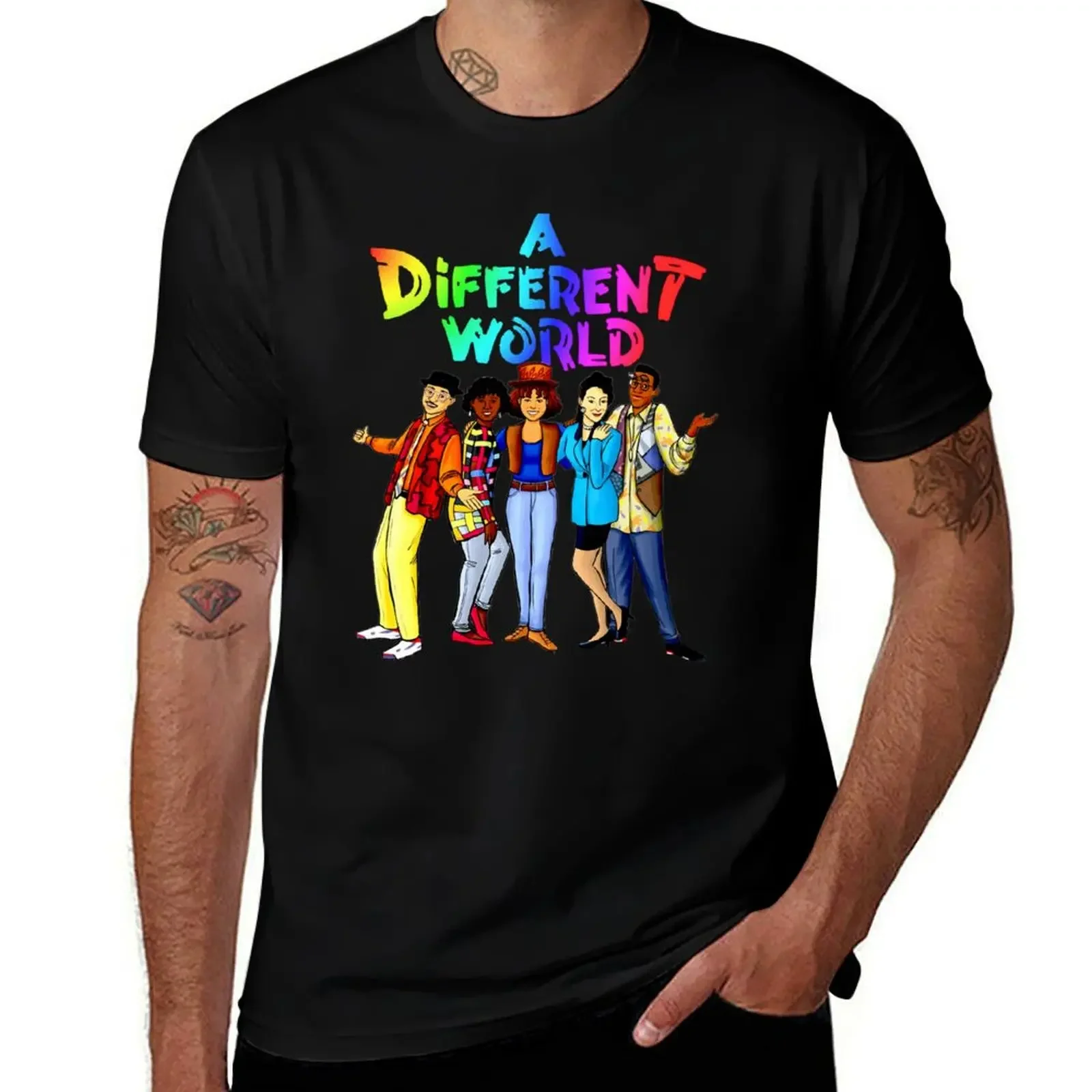 

A Different World T-Shirt animal prinfor boys new edition blacks Short sleeve tee plain white t shirts men