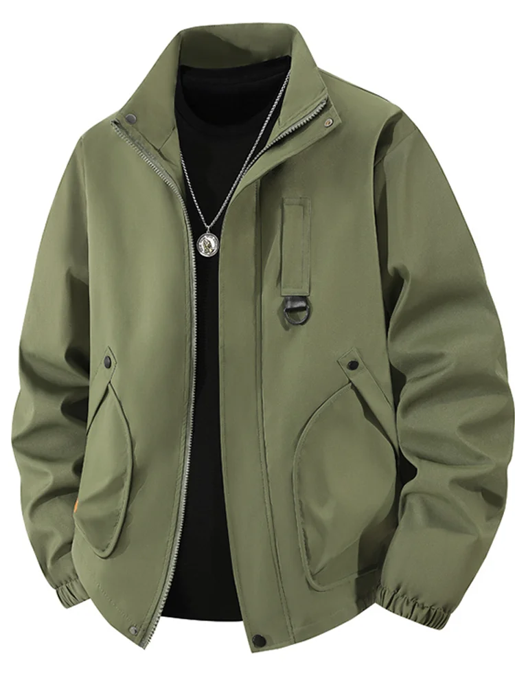 

Водонепроницаемое ветрозащитное осеннее новое мужское повседневное тюре свободного покроя, модное тонкое пальто с лацканами, украшенное молнией из полиэфирного волокна