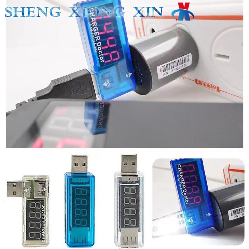 

5pcs Digital USB Mobile Power Charging Current Voltage Tester Meter Mini Charger Doctor Voltmeter Ammeter Turn Transparent