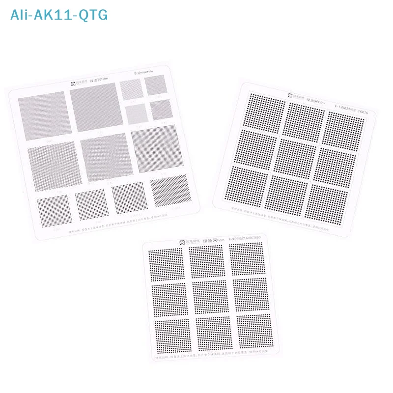 

HOT! Hole Spacing 0.3/0.35/0.375/0.4/0.5/0.58/0.6/0.8/1.0mm Universal Green Oil Net UV Solder Mask BGA Reballing Stencil