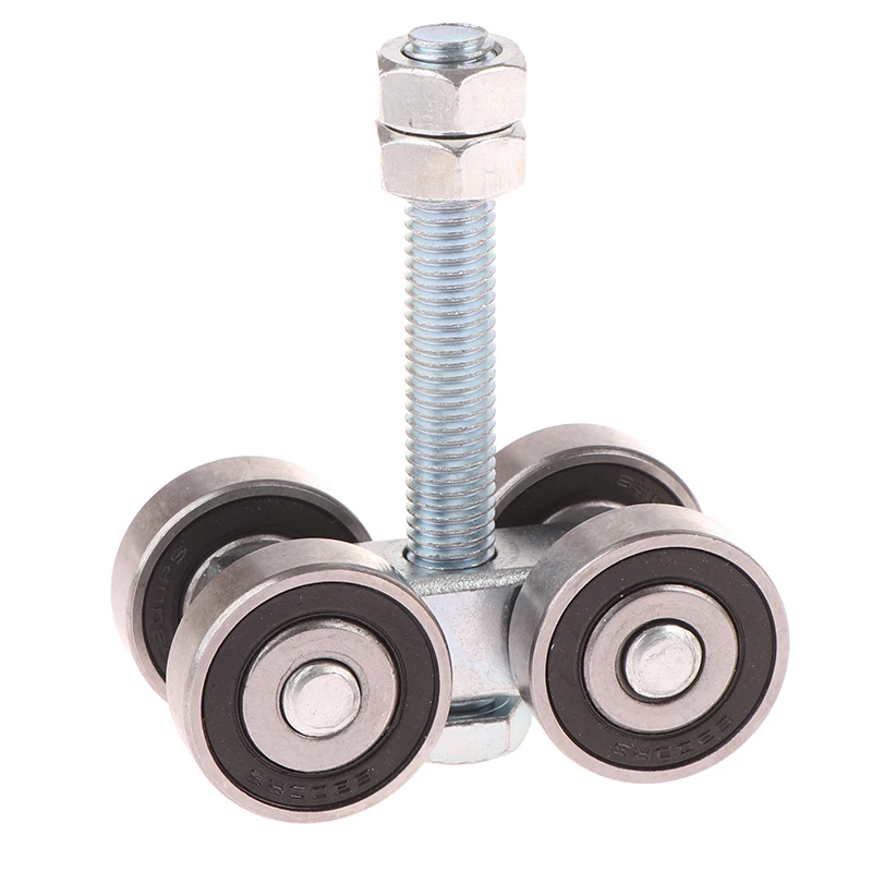 1 Piece Steel Bearing Pulley Hanging Wheel Parts Barn Door Rollers 4 Wheel Trolley Assembly Roller Hanging Sliding Track Wheel view 5