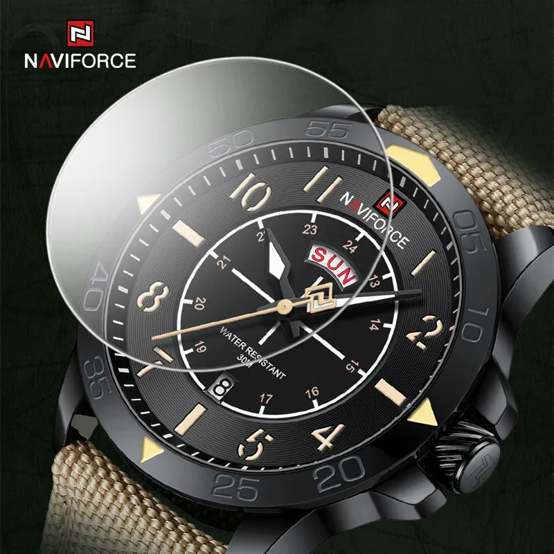 Naviforce Brand Fashion Watch for Men Durable Sports Waterproof Nylon Strap Male Business Luxury Quartz Wristwatch Reloj Hombre