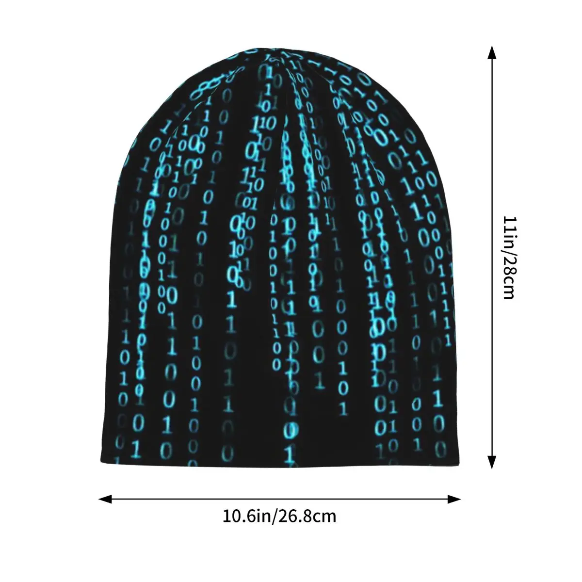 Blue Binary Code Warm Knitted Cap Fashion Bonnet Hat Autumn Winter Outdoor Beanies Hats for Men Women Adult