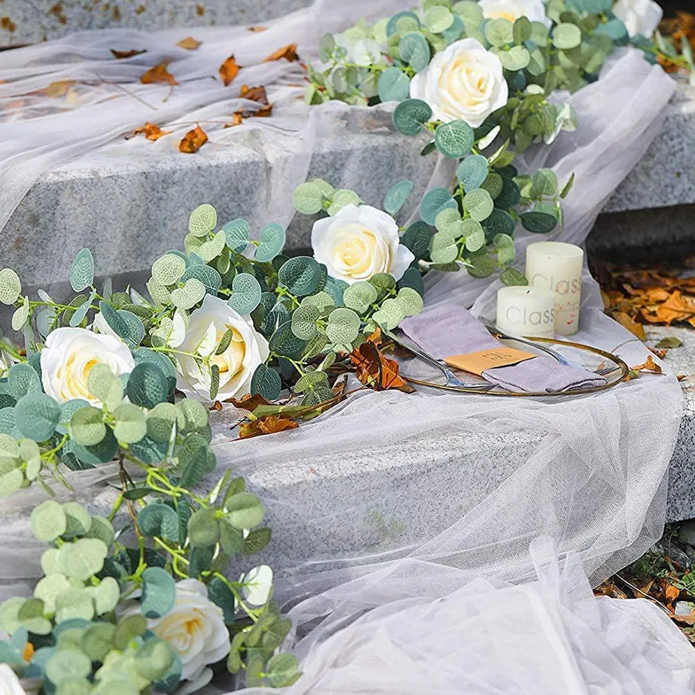 

Artificial Eucalyptus Garland Silk Flower Vine for Wedding Home Decor Hanging Flowers Long Lightweight Eucalyptus Flower Vine