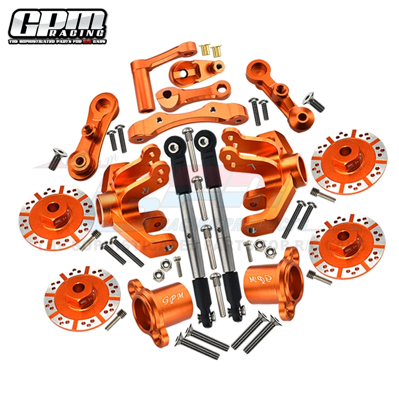 GPM Combinazione sterzo a tazza anteriore e posteriore in alluminio Codice fisso Kit RC Parti Combo Aggiornamento per LOSI 1/10 BAJA REY