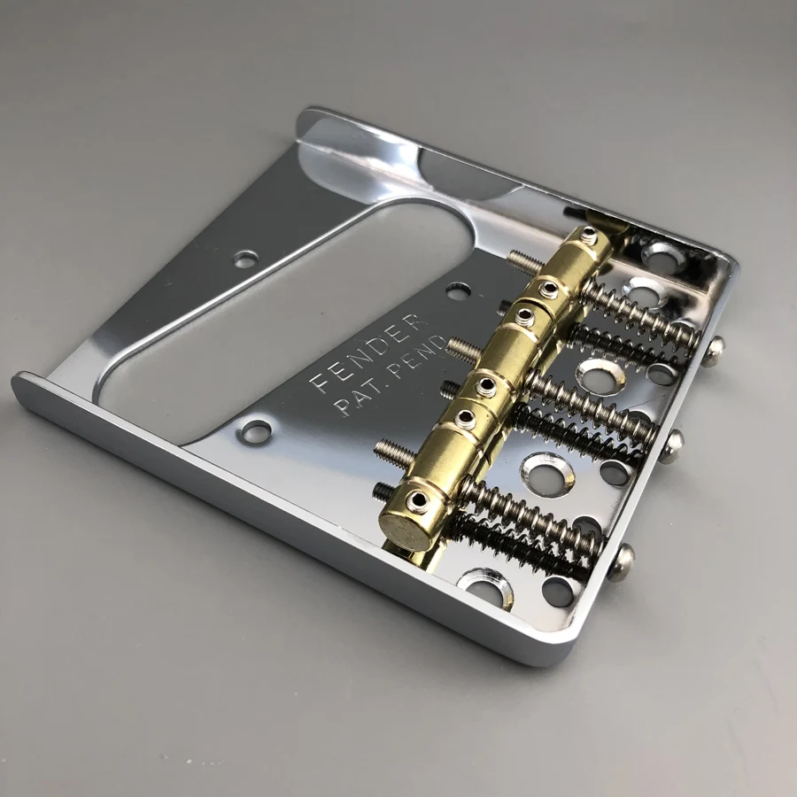 Chrome Vintage Guitar Bridge For TELE Guitar Brass Saddels