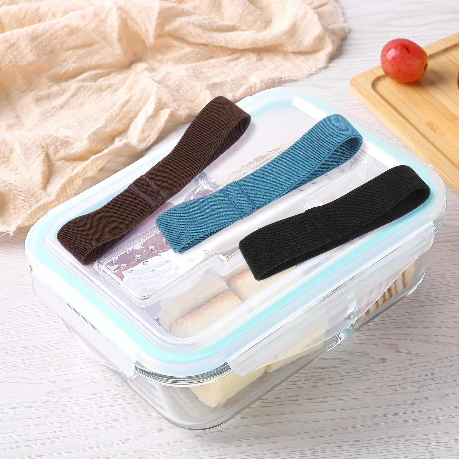 

12 pcs Straps Elastic Fixing Straps Nylon Colorful Practical Universal Lunch Box Strap Portable Food Container